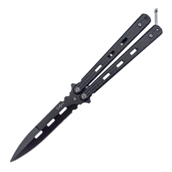 Nóż motylkowy Balisong BSH Black z klipsem