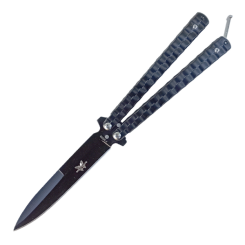 Nóż motylkowy Balisong Black z klipsem