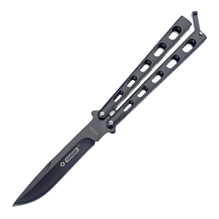 Nóż motylkowy Balisong Black Plain