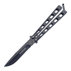 Nóż motylkowy Balisong Black Plain