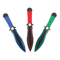 Noże rzutki z kolorowym oplotem 3 szt./kpl (NRZ2)