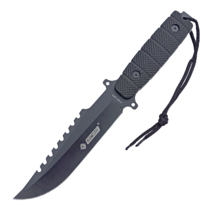 Nóż taktyczny KANDAR Black Blade z piłą