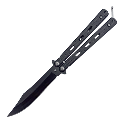 Nóż motylkowy Balisong Black z klipsem (NM48)