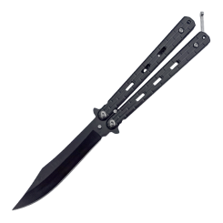 Nóż motylkowy Balisong Black z klipsem (NM48)